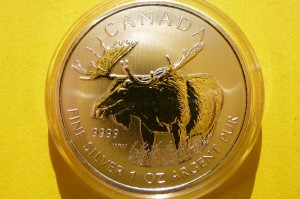 5$ KANADA 2012 KARIBU ŁOŚ JELEŃ SREBRO 999 UNCJA UNC