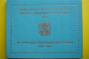 2 EURO WATYKAN 2019 - 90 LAT USTANOWIENIA PAŃSTWA MENNICZA