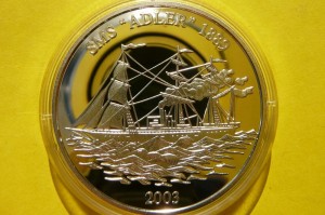 10$ SAMOA 2003 ŻAGLOWIEC SMS ADLER 1889 Ag 925 Oz