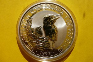 1$ AUSTRALIA 1997 PTAK KOOKABURRA SREBRO 999 UNCJA