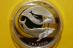 PAANGA TONGA 1994 WIELORYB HUMBAK SREBRO 925 UNCJA