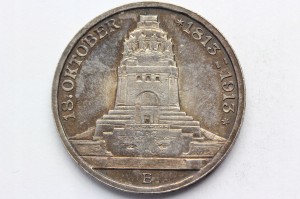 3 MARKI KAISERREICH SAKSONIA 1913 LIPSK POMNIK Nr1