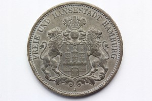 3 MARKI KAISERREICH HAMBURG 1911 RZADKA ORYG Nr.1