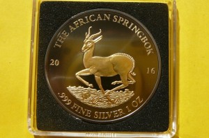 1000 FR GABON 2016 SPRINGBOK Ag/Au Oz RUTHEN