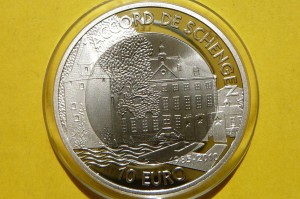 10 EURO LUKSEMBURG 2010 UKŁAD z SCHENGEN Ag RZADKA