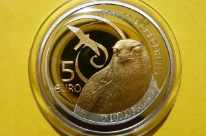 5 EURO LUKSEMBURG 2009 SOKÓŁ PUSTUŁKA ZWYCZAJNA Ag