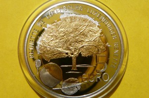 5 EURO LUKSEMBURG 2014 JABŁKO RENETA RZADKA Ag+CER