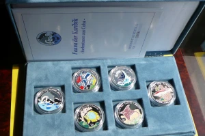6X 10 PESOS KUBA RYBY FAUNA ZWIERZĄT MORSKICH KARAIBY KOLOR SREBRO 999 120g
