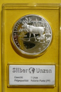 20$ KANADA 2017 RENIFER TUNDROWY SREBRO 999 UNCJA