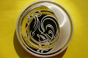 3 RUBLE ROSJA 2005- KOGUT ROK KSIĘŻYCOWY -Ag 34,6g