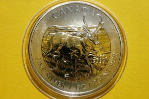 5$ KANADA 2013 JELEŃ ŁOŚ WIDŁORÓG SREBRO 999 UNCJA