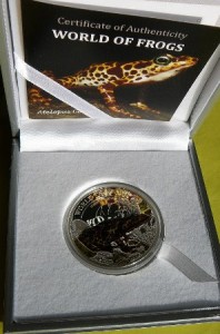 2$ PALAU 2011- ŻABA ATELOPUS CERTUS -Ag 925-500szt