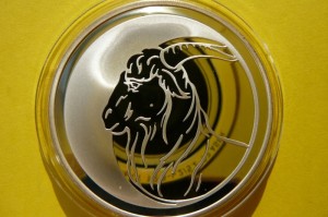 3 RUBLE ROSJA 2003 - ROK KSIĘŻYCOWY KOZA -Ag 34,6g