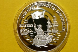 25 RUPII SESZELE 1993 ŻAGLOWIEC FRANCJA Ag 925 Oz