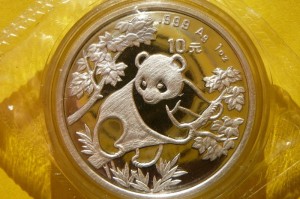 10 YUAN CHINY 1992 PANDA WIELKA Ag 999 Oz PROOF