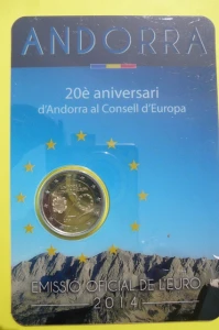 2 EURO ANDORA 2014 20 LECIE ANDORRY W UNII MENNICZA