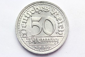50 PFENNIG WEIMAR 1919E MULDENHUTTEN MENNICZ RZADK