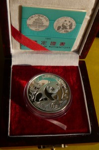 10 YUAN CHINY 1990 PANDA WIELKA Ag 999 Oz PRROF P