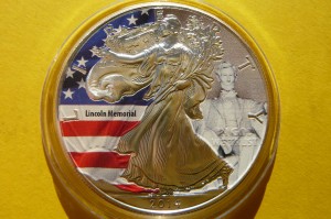 1$ USA 2014 BOGINI WOLNOŚCI POMNIK LINCOLNA Ag Oz