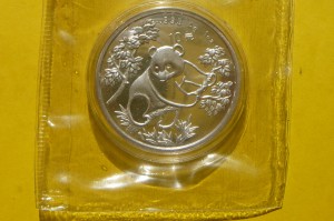 10 YUAN CHINY 1992 PANDA WIELKA SREBRO 999 Oz UNC
