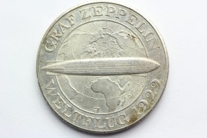 5 REICHSMAREK NIEMCY 1930 -J- STEROWIEC ZEPPELIN 1