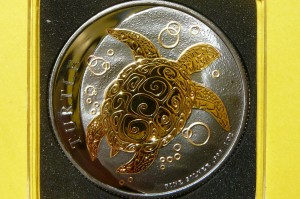 2$ NIUE 2021 ŻÓŁW SZYLKRETOWY Ag/Au Oz RUTHEN +CER