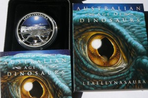1$ AUSTRALIA 2015 ERA DINOZAURÓW LIELYNAZAURA Ag99