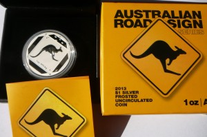 1$ AUSTRALIA 2013 - KANGUR ZNAK DROGOWY Ag 999 Oz