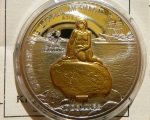 10$ COOK 2010 POSĄG MAŁA SYRENKA DANIA Ag 999 Oz+C
