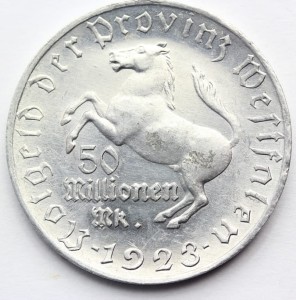 50 MLN MAREK NIEMCY WESTFALIA 1923 STEIN KOŃ nr.7