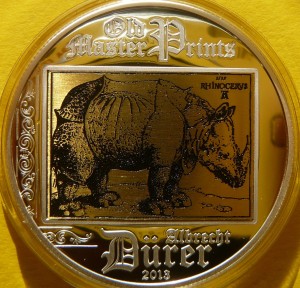 5$ COOK ISL 2013 NOSOROŻEC ALBRECHT DURER +CER