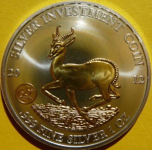 1000 FRANK GABON 2012 ANTYLOPA SPRINGBOK PRIVY Ag/Au