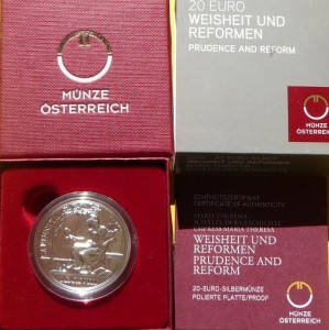 20 EURO AUSTRIA 2018 MĄDROŚĆ REFORMY MARII TERESY