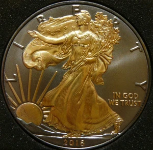 1$ USA 2016 EAGLE BOGINI WOLNOŚCI Ag/Au RUTHEN 