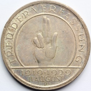  5 MAREK WEIMAR 1929 F HINDENBURG KONSTYTUCJA Nr.4