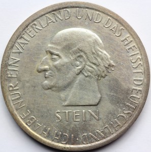 3 REICHSMARK WEIMAR 1931 HEINRICH VOM STEIN RZADKA Nr.2