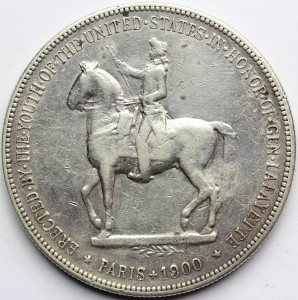 1$ USA 1900 AKT POMNIK LAFAYETTE BARDZO RZADKA