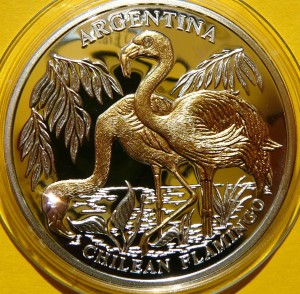 10$ LIBERIA 2005 FLAMING CHILIJSKI ARGENTYNA Ag +BRYLANT