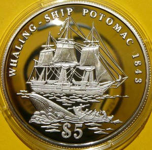 5$ KIRIBATI 1998 ŻAGLOWIEC USS POTOMAC RZADKA