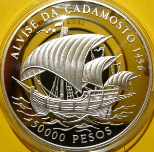 50000 PESO GWINEA 1996 ŻAGLOWIEC ALVISO CADAMOSTO
