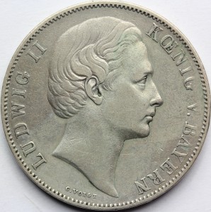 TALAR BAWARIA NIEMCY 1871 LUDWIK II SUPER STAN Nr.6