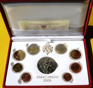 KMS EURO + MEDAL WATYKAN 2008 PAPIEŻ BENEDYKT XVI PROOF
