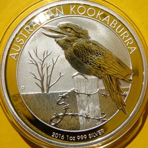 1$ AUSTRALIA 2016 PTAK KOOKABURRA SREBRO 999 UNCJA