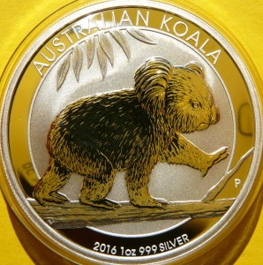 DOLLAR AUSTRALIA 2016 MIŚ KOALA SREBRO 999 UNCJA