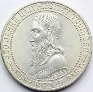 3 REICHSMARK WEIMAR 1927 UNIWERSYTET TUBINGEN Nr.1