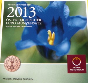 KMS EURO AUSTRIA 2013 KWIAT OFICJALNE WYDANI MENNICY UNC