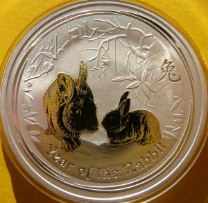 1$ AUSTRALIA 2011 ROK KRÓLIKA RABBIT LUNAR Ag Oz