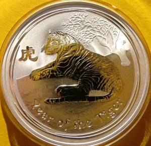 1$ AUSTRALIA 2010 ROK TYGRYSA TIGER LUNAR Ag Oz