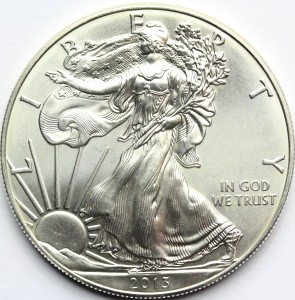 1$ USA 2013 EAGLE ORZEŁ BOGINI WOLNOŚCI LIBERTY Ag Oz