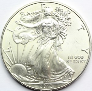 1$ USA 2012 EAGLE ORZEŁ BOGINI WOLNOŚCI LIBERTY Ag Oz
